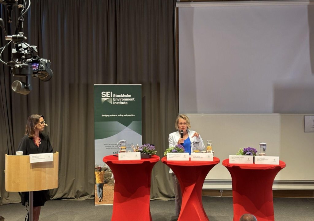 Republiken Polens ambassadör Karolina Ostrzyniewska i en panel under Almedalsveckan 2026